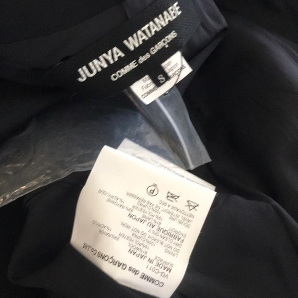 Junya Watanabe Comme des Garçons Patchwork Black Wool Coat - Picture 8 of 8